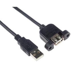 PremiumCord USB 2.0 prodlužovací kabel 2m MF s konektorem na přišroubování ku2doca2
