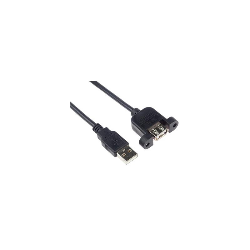 PremiumCord USB 2.0 prodlužovací kabel 2m MF s konektorem na přišroubování ku2doca2