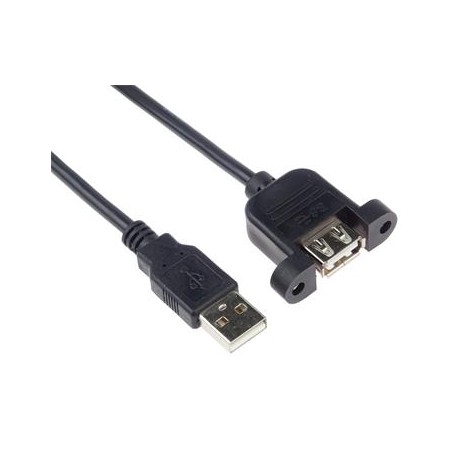 PremiumCord USB 2.0 prodlužovací kabel 2m MF s konektorem na přišroubování ku2doca2