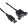 PremiumCord USB 2.0 prodlužovací kabel 2m MF s konektorem na přišroubování ku2doca2