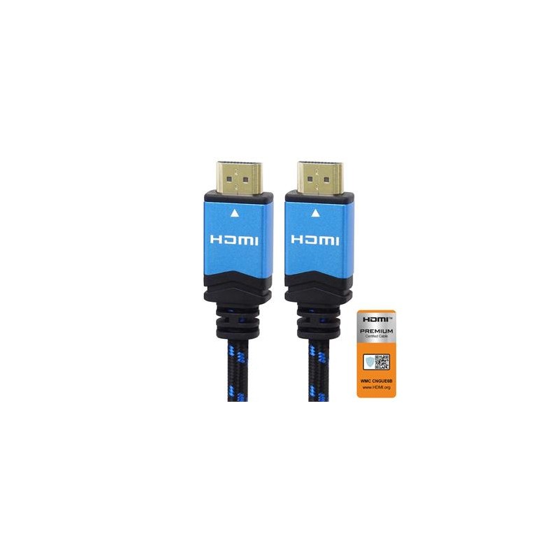 PremiumCord 4K HDMI 2.0b High Speed + Ethernet kabel, zlacené HQ konektory, bavlněné provedení, 1,5m