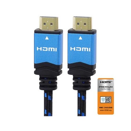 PremiumCord 4K HDMI 2.0b High Speed + Ethernet kabel, zlacené HQ konektory, bavlněné provedení, 1,5m