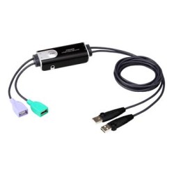 ATEN 2-port USB přepínač KM (klávesnice a myši), integrované kabely