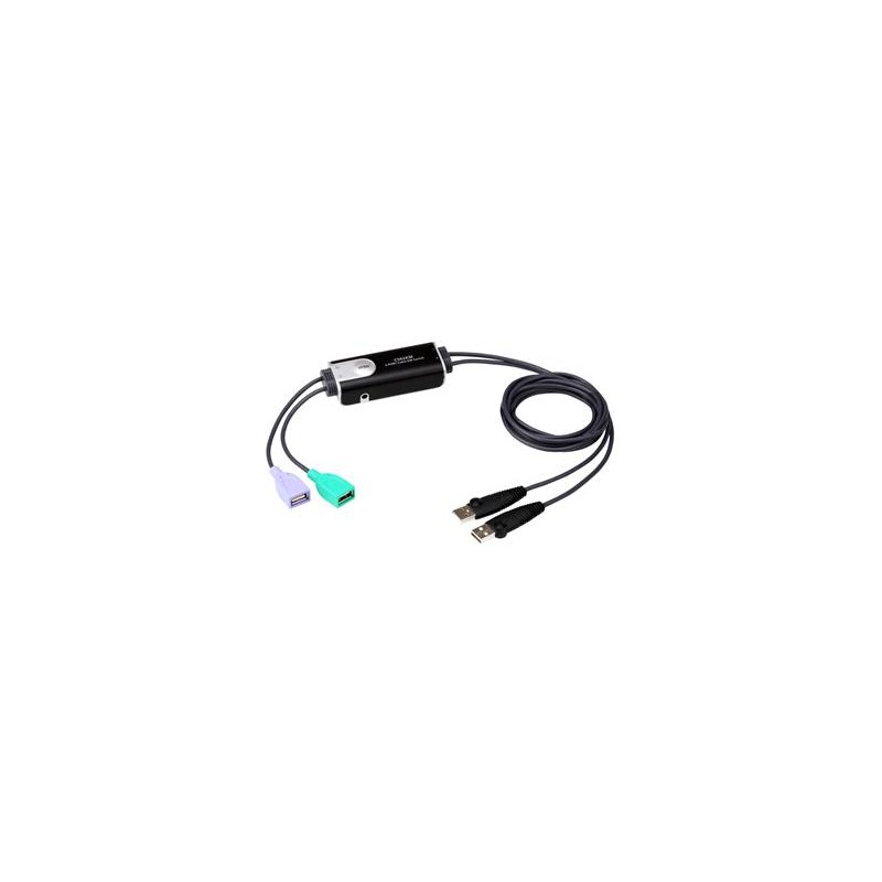 ATEN 2-port USB přepínač KM (klávesnice a myši), integrované kabely