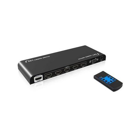 PremiumCord 4Kx2K@60Hz HDMI 2.0 switch 5:1 HDR, RS232 s dálkovým ovladačem