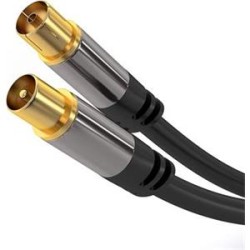PremiumCord TV antenní HQ propojovací kabel M/F 75Ohm (135dB) 4x stíněný 3m