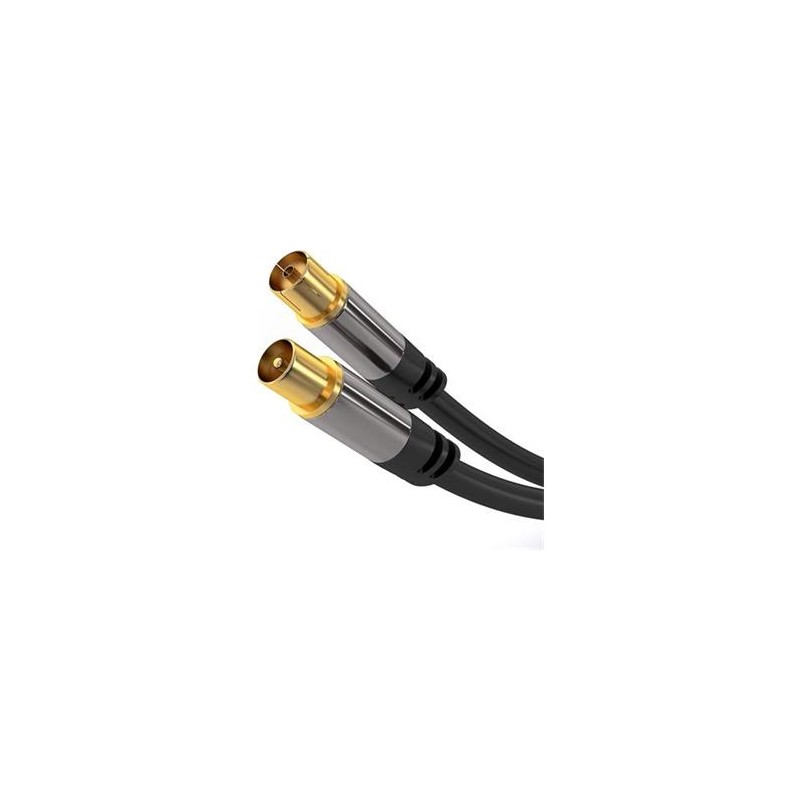 PremiumCord TV antenní HQ propojovací kabel M/F 75Ohm (135dB) 4x stíněný 3m
