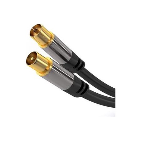 PremiumCord TV antenní HQ propojovací kabel M/F 75Ohm (135dB) 4x stíněný 3m