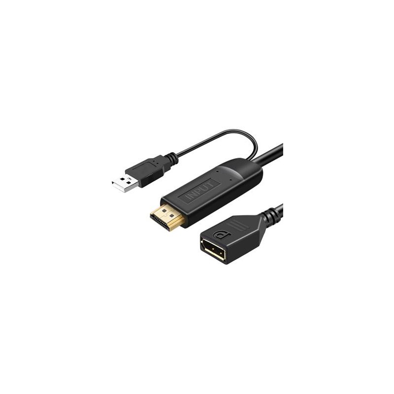 PremiumCord Adaptér HDMI 2.0 na DisplayPort 1.2 rozlišení 4K@60Hz 25cm
