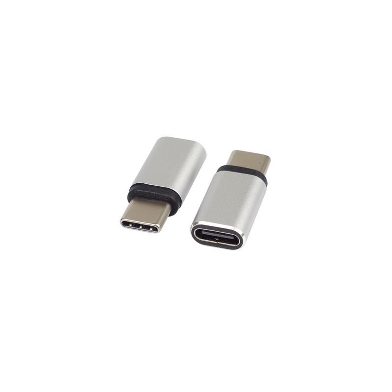 PremiumCord Adaptér USB-C Female - USB-C Male, stříbrná