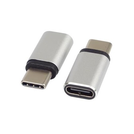 PremiumCord Adaptér USB-C Female - USB-C Male, stříbrná