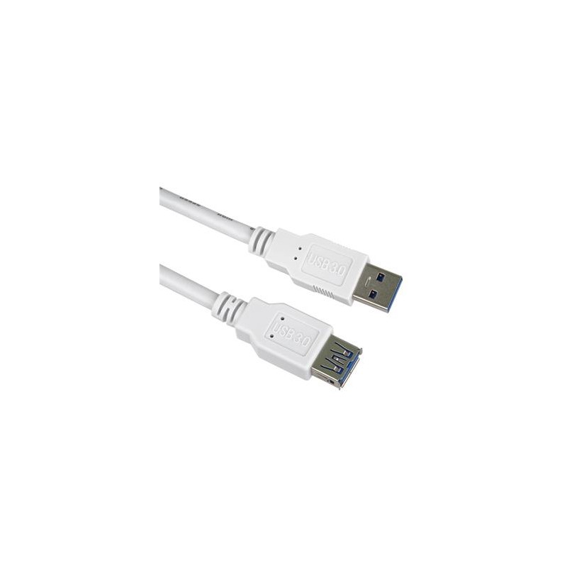 PremiumCord Prodlužovací kabel USB 3.0 Super-speed 5Gbps A-A, MF, 9pin, 1m bílá