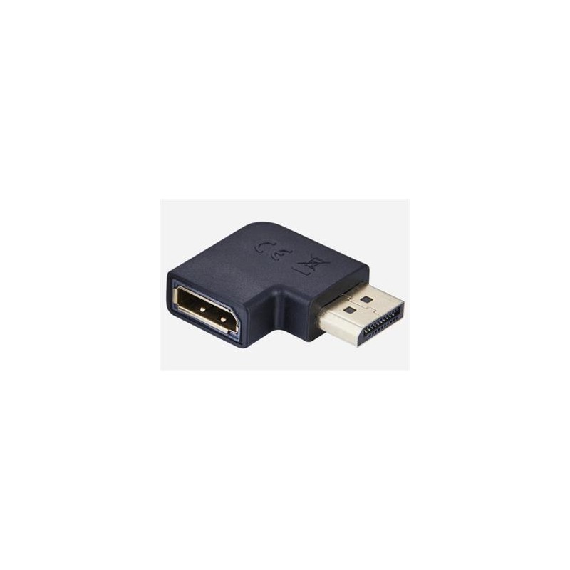 PremiumCord DisplayPort 1.2 vlevo zahnutý adapter 90°, male/female, pozlacené konektory