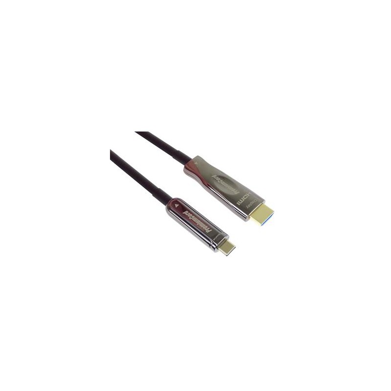 PremiumCord USB-C na HDMI optický kabel 10m rozlišení obrazu 4K*2K@60Hz Aluminium