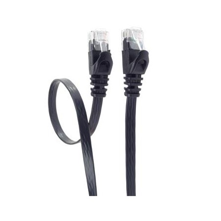 PremiumCord Plochý patch kabel UTP RJ45-RJ45 CAT6 20m černá