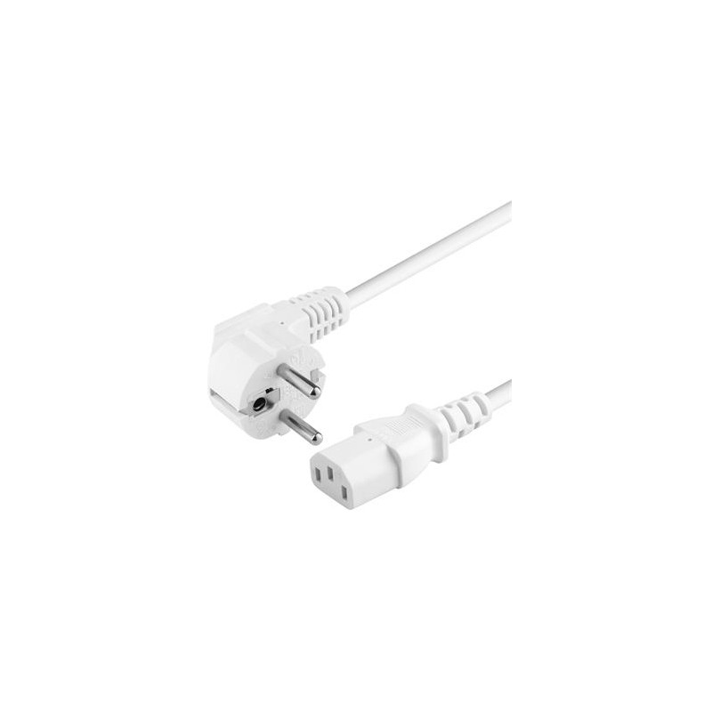 PremiumCord Kabel síťový 230V k počítači 0,5m bílý