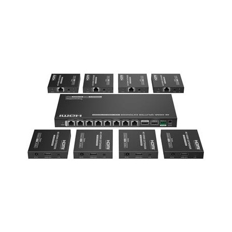 PremiumCord HDMI 1-8 splitter+extender po CAT6/6a/7, UHD 4K@60Hz až na 70m
