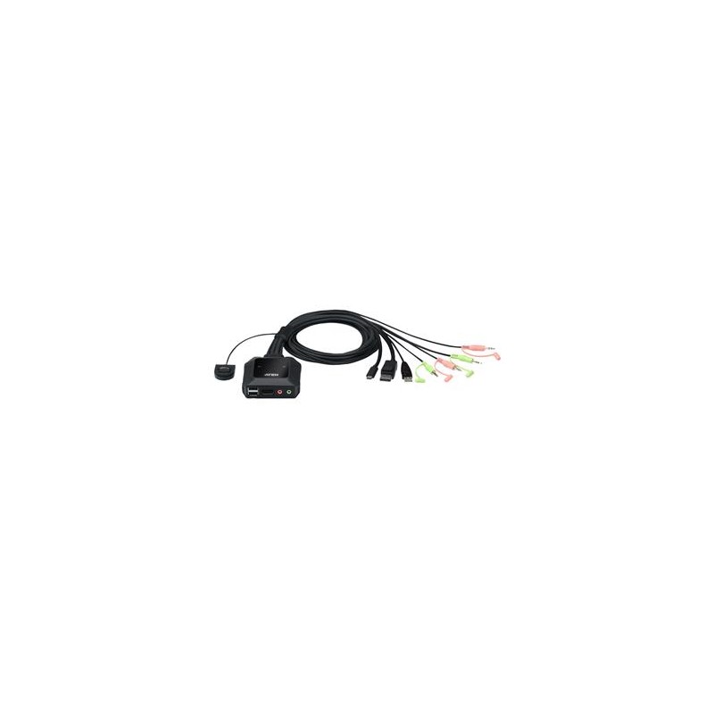 ATEN 2-port 4K USB-C/Displayport Hybrid KVMP, audio, 1.2m kabely 710469341311