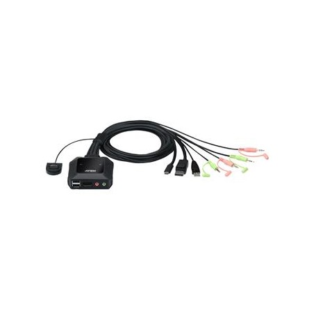 ATEN 2-port 4K USB-C/Displayport Hybrid KVMP, audio, 1.2m kabely 710469341311