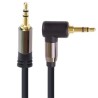 PremiumCord HQ stíněný kabel stereo Jack 3.5mm - Jack 3.5mm zahnutý 90° 5m