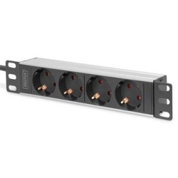 DIGITUS Panel napájecí do 10" racku, 4x250V, 1U