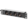 DIGITUS Panel napájecí do 10" racku, 4x250V, 1U