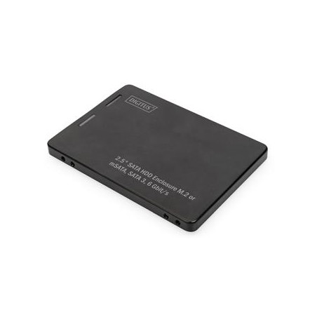 DIGITUS Externí box SATA na M.2 nebo mSATA, prémiový vzhled, hliníkový plášť