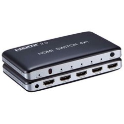 PremiumCord 4K@60hz HDMI switch 4:1 plastový s dálkovým ovladačem khswit41f