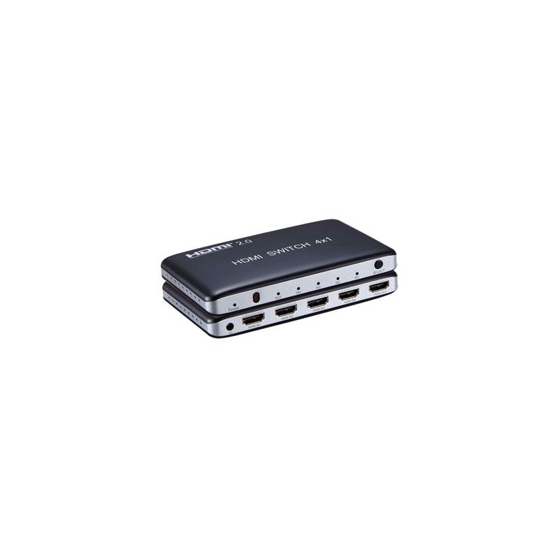 PremiumCord 4K@60hz HDMI switch 4:1 plastový s dálkovým ovladačem khswit41f