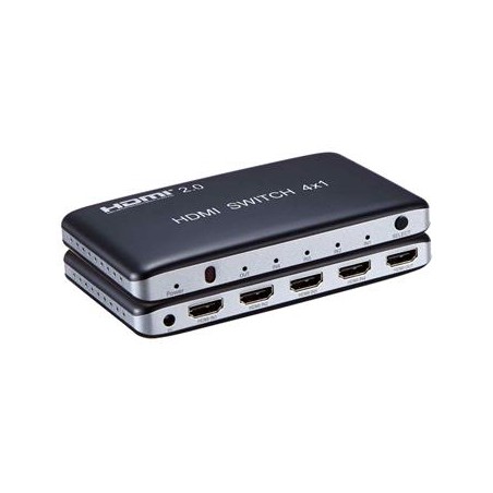 PremiumCord 4K@60hz HDMI switch 4:1 plastový s dálkovým ovladačem khswit41f