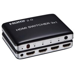 PremiumCord 4K@60Hz HDMI switch 3:1 plastový s dálkovým ovladačem khswit31f