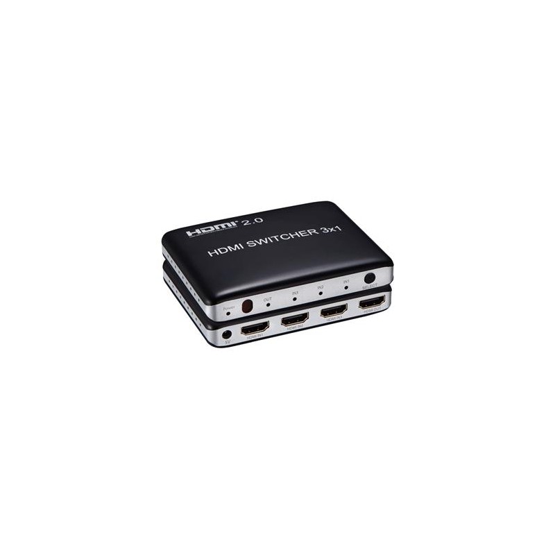 PremiumCord 4K@60Hz HDMI switch 3:1 plastový s dálkovým ovladačem khswit31f