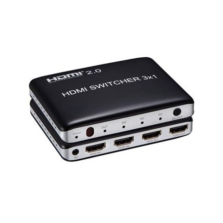 PremiumCord 4K@60Hz HDMI switch 3:1 plastový s dálkovým ovladačem khswit31f