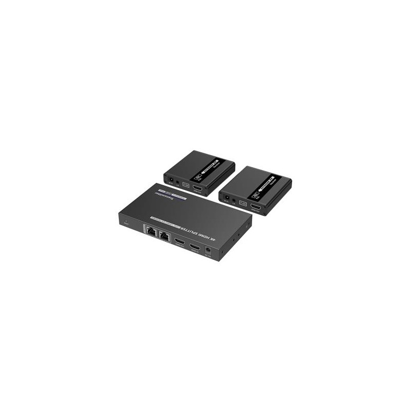 PremiumCord HDMI 1-2 splitter+extender po CAT6/6a/7, UHD 4K@30Hz až na 70m