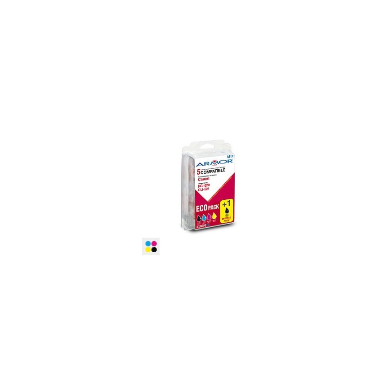 ARMOR sada ink-jet pro Canon iP 3600/4600 BKbig/BK/C/M/Y, PGI520+CLI521