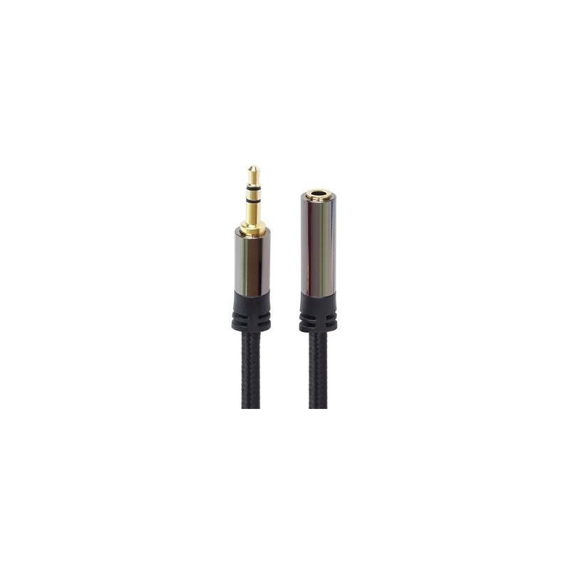 PremiumCord HQ stíněný prodlužovací kabel Jack 3.5mm - Jack 3.5mm M/F 1,5m