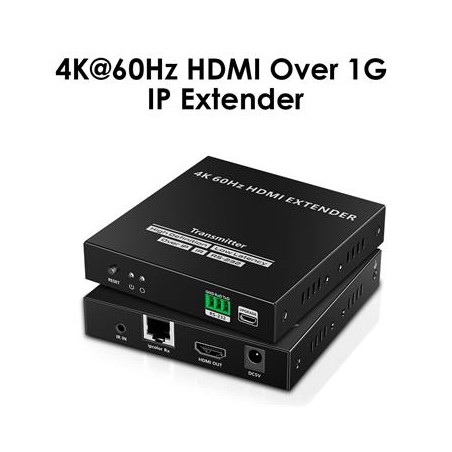 PremiumCord 4K@60Hz HDMI extender na 120m přes LAN, over IP KHEXT12010