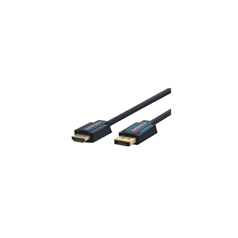 ClickTronic HQ OFC kabel DisplayPort - HDMI typ A, 4K@60Hz zlacené kon., 3D, M/M, 5m
