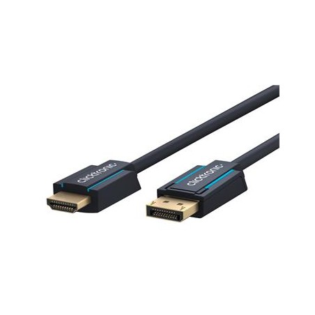 ClickTronic HQ OFC kabel DisplayPort - HDMI typ A, 4K@60Hz zlacené kon., 3D, M/M, 5m