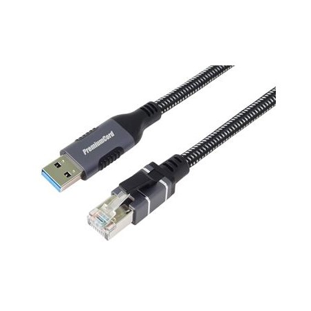PremiumCord Ethernetový kabel USB3.2 - LAN RJ45 10/100/1000 MBIT délka 1m