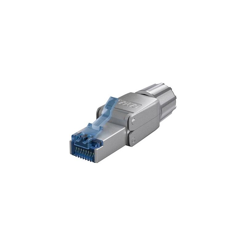 Konektor RJ45 8pinů Cat6A stíněný - montáž bez nástroje, průměr kabelu AWG 22/1 - 26/1