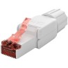 Konektor RJ45 8pinů Cat6 - montáž bez nástroje, průměr kabelu AWG 22/1 - 24/1