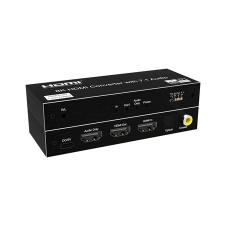 PremiumCord 8K@60Hz Audio Extractor HDR,výstupy: stereo jack, SPDIF, RCA, HDMI