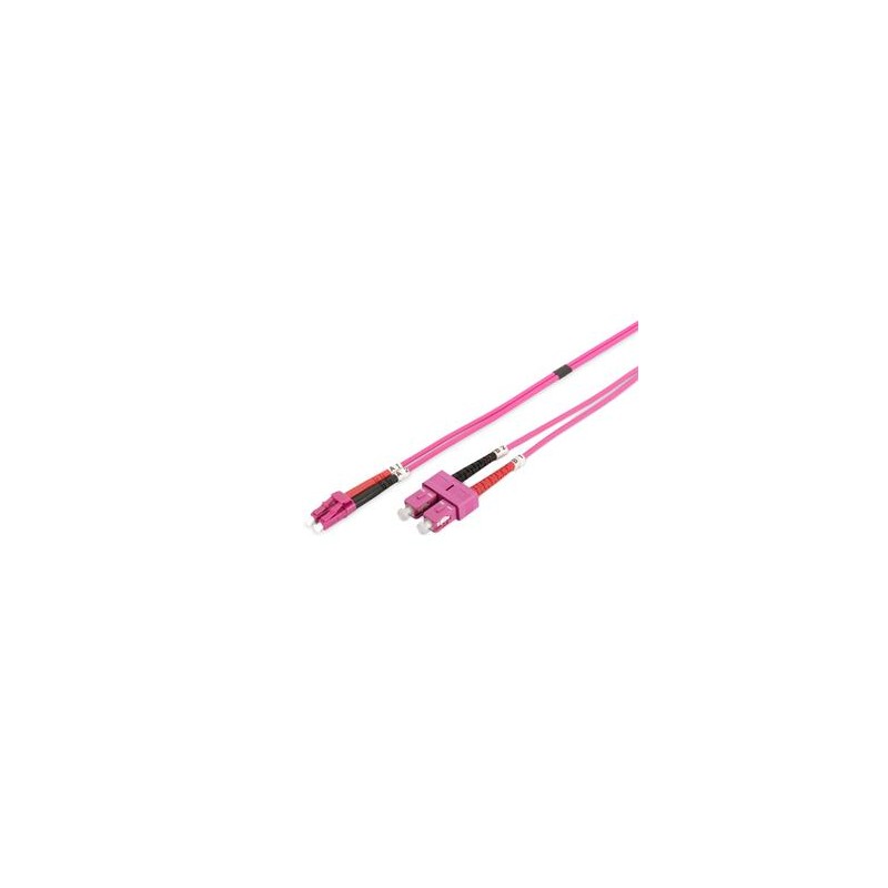 DIGITUS Fiber Optic Patch Cord, LC/SC Multimode 50/125 µ, OM4, Duplex, 1m