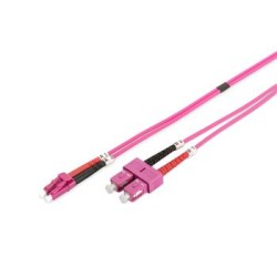 DIGITUS Fiber Optic Patch Cord, LC/SC Multimode 50/125 µ, OM4, Duplex, 2m