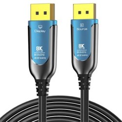 PremiumCord 8K Optický DisplayPort 1.4 přípojný kabel M/M, zlacené konekt. 50m