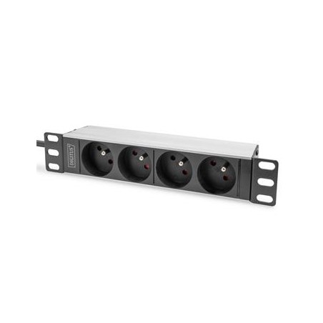 DIGITUS Panel napájecí do 10" racku, zásuvka s kolíkem 4x250V, 1U