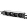DIGITUS Panel napájecí do 10" racku, zásuvka s kolíkem 4x250V, 1U