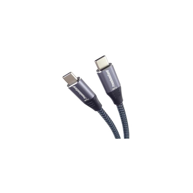 PremiumCord Kabel USB 3.2 Gen 1 USB-C male - USB-C male, bavlněný oplet, 20cm
