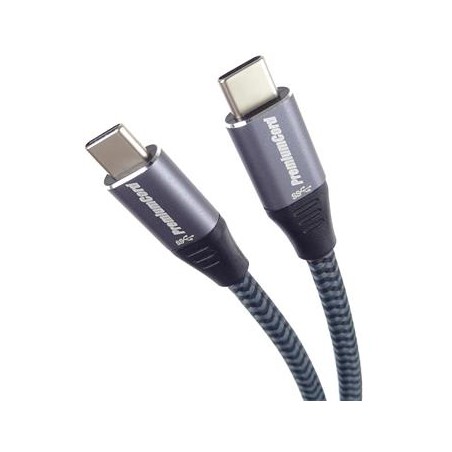 PremiumCord Kabel USB 3.2 Gen 1 USB-C male - USB-C male, bavlněný oplet, 20cm